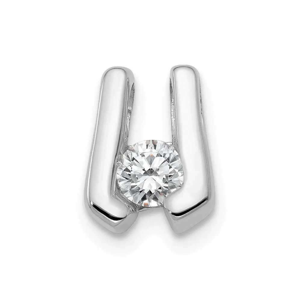 14k White Gold AA 3.75mm Diamond Slide