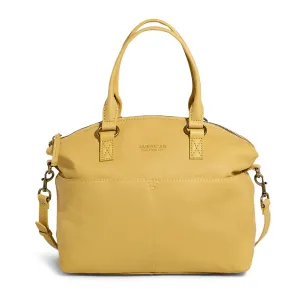 American Leather Co. Carrie Dome Satchel Crossbody Bag, Yellow, Soft Multi-Pocket Leather Purse, Crossbody Handbag with Convertible Strap, Functional & Fashionable Crossbody bags for Women