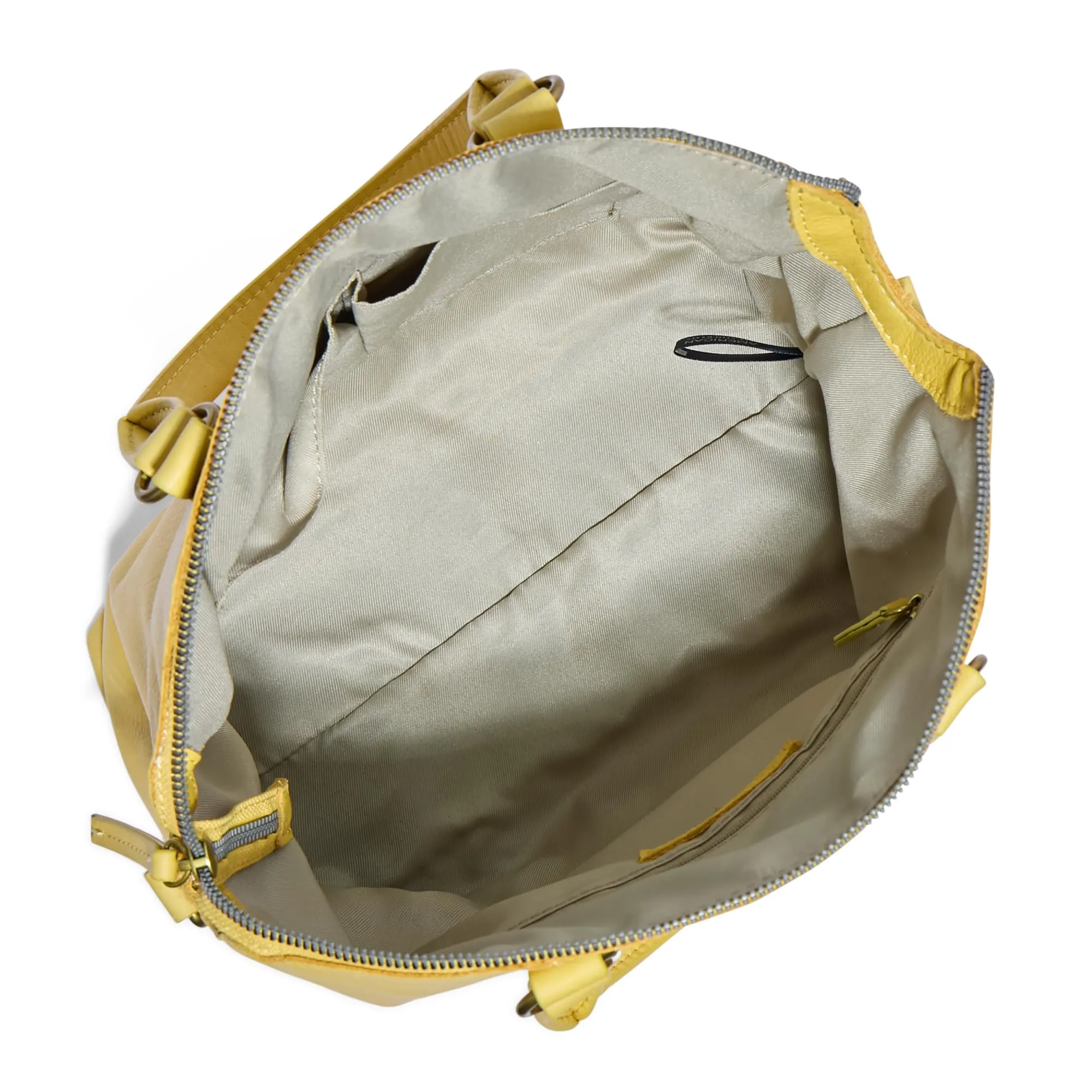 American Leather Co. Carrie Dome Satchel Crossbody Bag, Yellow, Soft Multi-Pocket Leather Purse, Crossbody Handbag with Convertible Strap, Functional & Fashionable Crossbody bags for Women