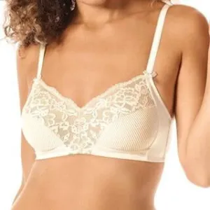 Amoena Kyra Soft Cup Pocketed Mastectomy Non-Wired Bra - Off White/Sand 44910