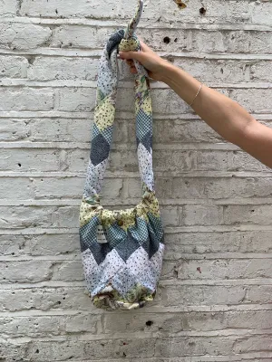 Andie Patchwork Quilt Bag Small - Green/Blue