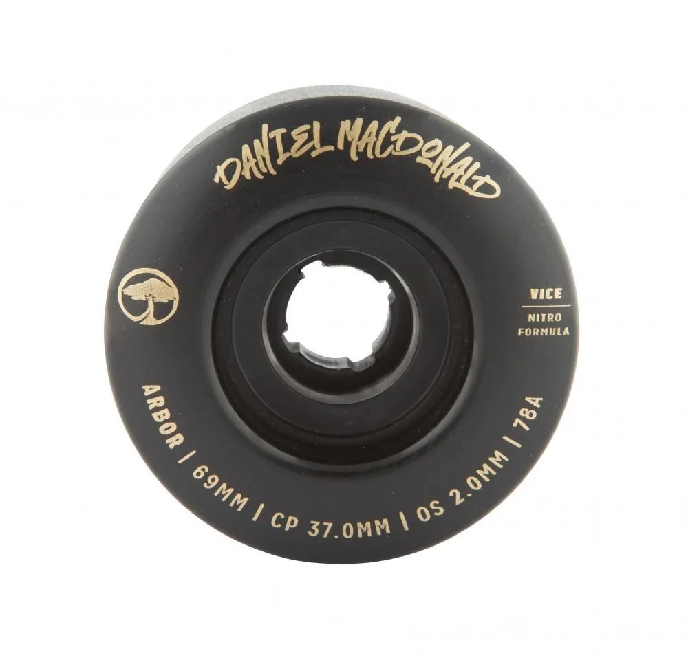 Arbor Signature Skateboard Wheels Vice Daniel MacDonald 78a - Black