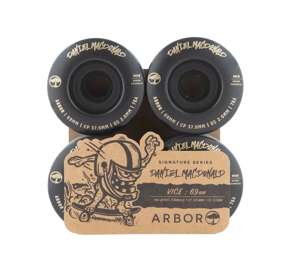Arbor Signature Skateboard Wheels Vice Daniel MacDonald 78a - Black