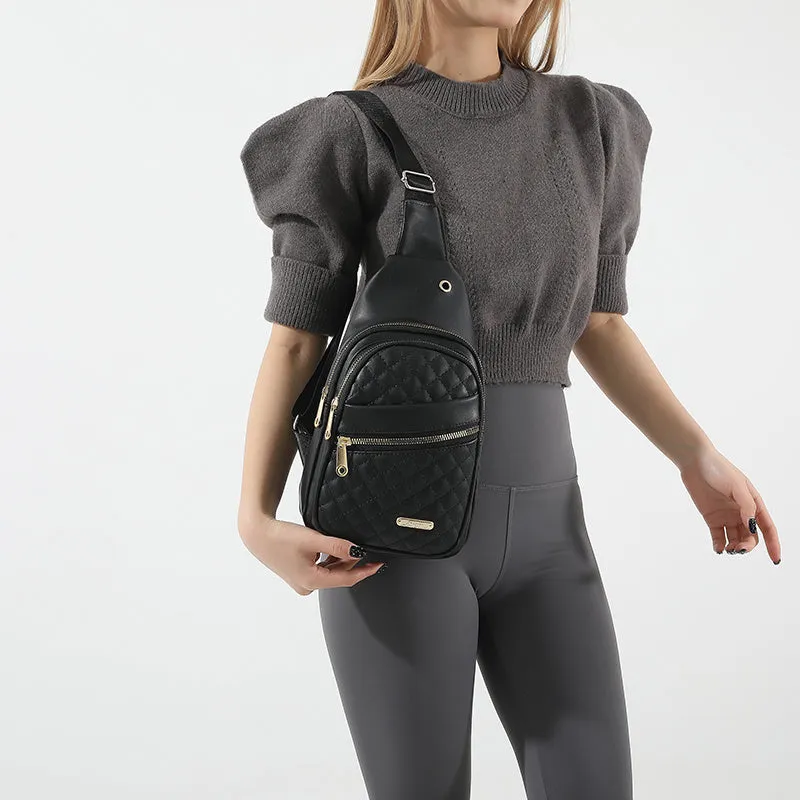 Aureva Soft Leather Stitching Shoulder Bag
