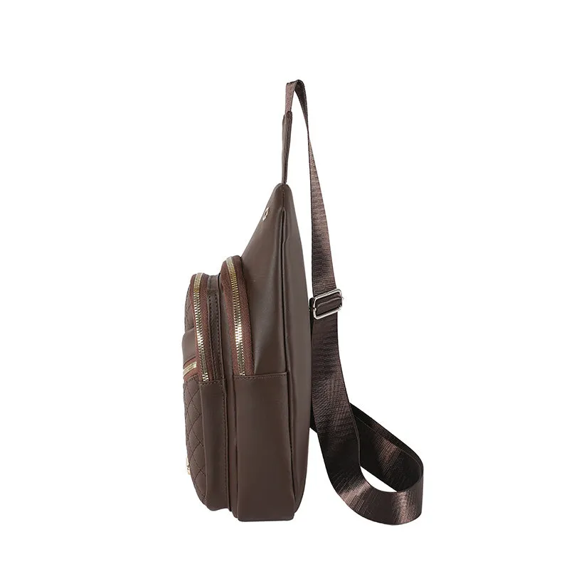Aureva Soft Leather Stitching Shoulder Bag