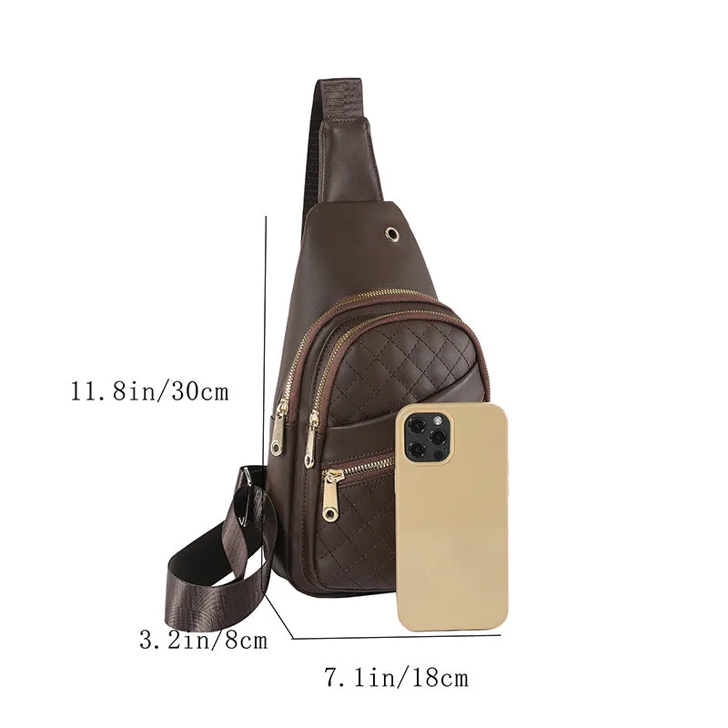 Aureva Soft Leather Stitching Shoulder Bag