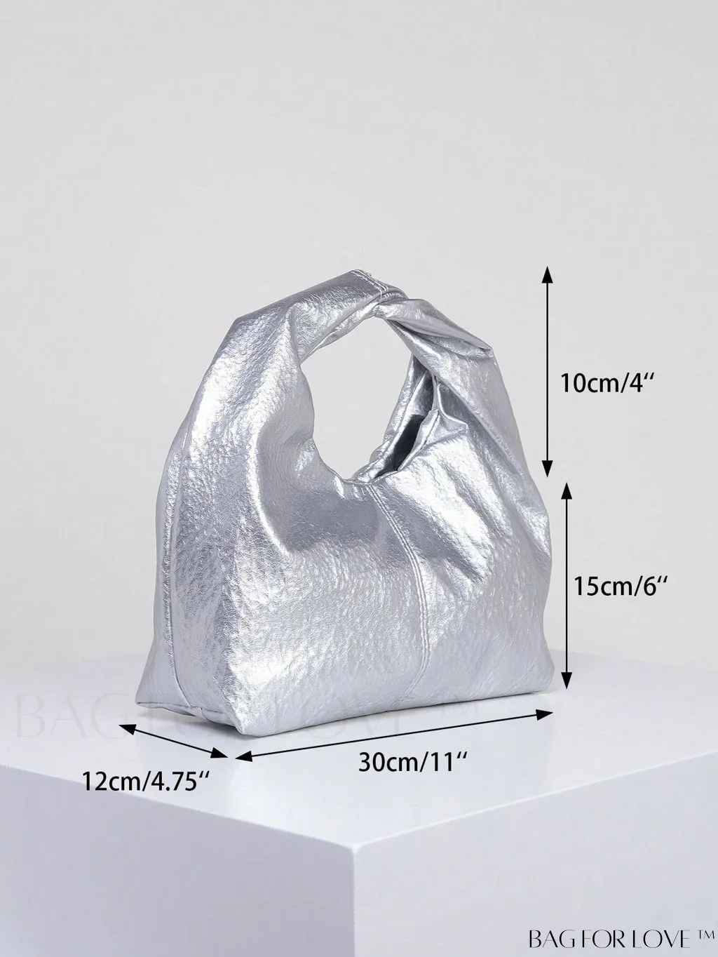 BagForLove - Black Minimalist Medium Hobo: Stylish Top Handle for Everyday Use