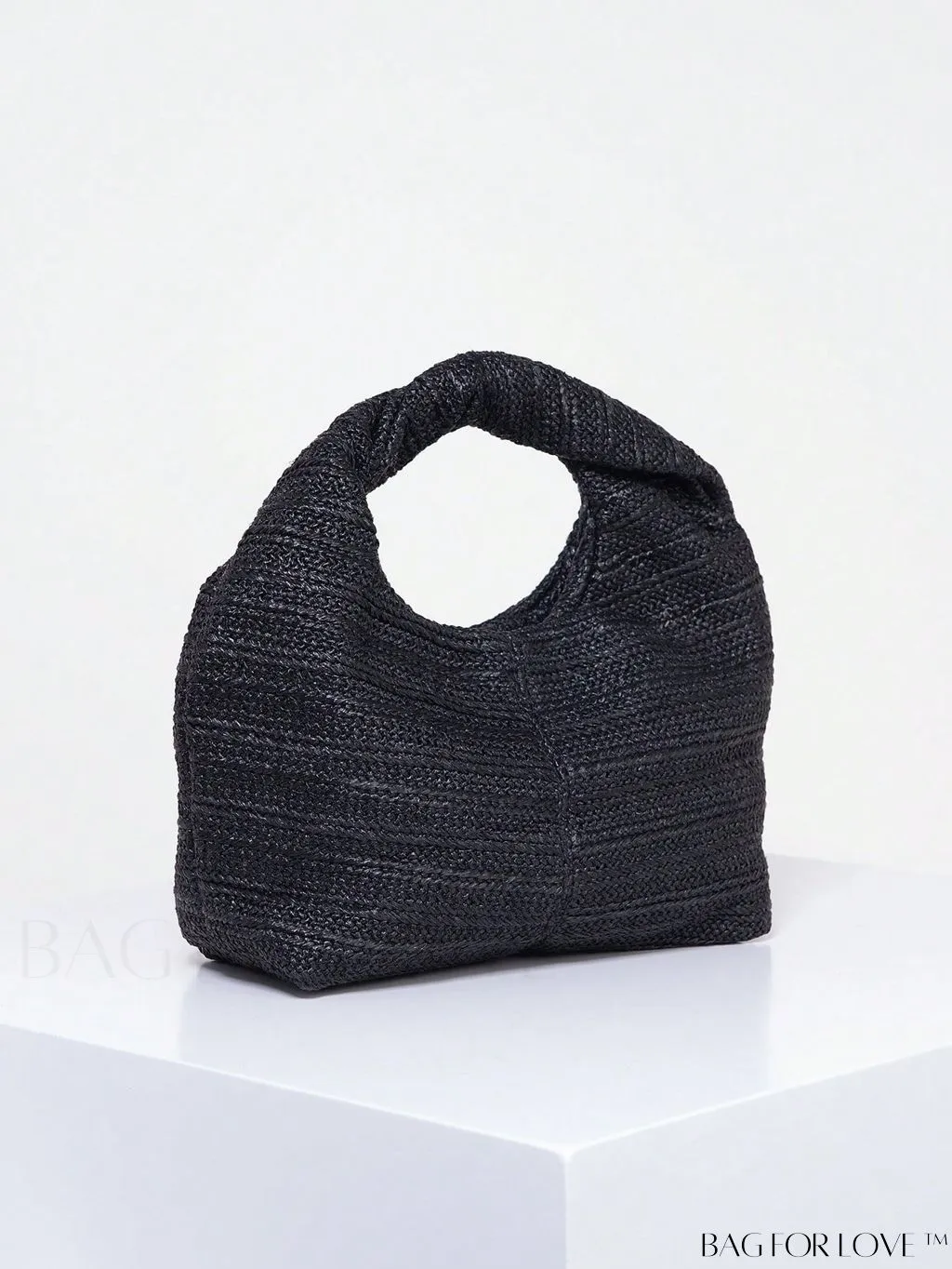 BagForLove - Black Minimalist Medium Hobo: Stylish Top Handle for Everyday Use