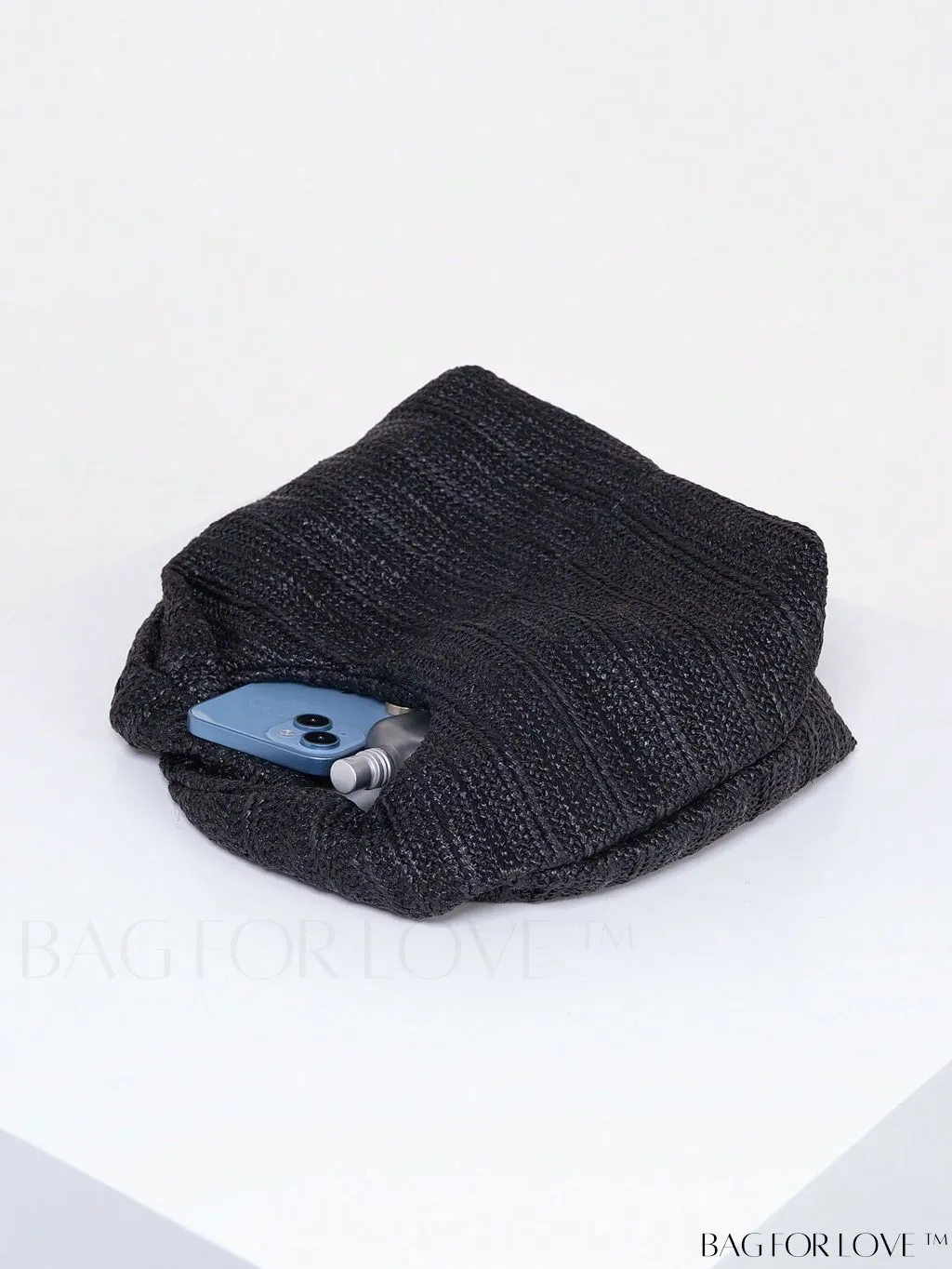 BagForLove - Black Minimalist Medium Hobo: Stylish Top Handle for Everyday Use