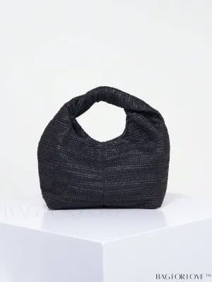 BagForLove - Black Minimalist Medium Hobo: Stylish Top Handle for Everyday Use