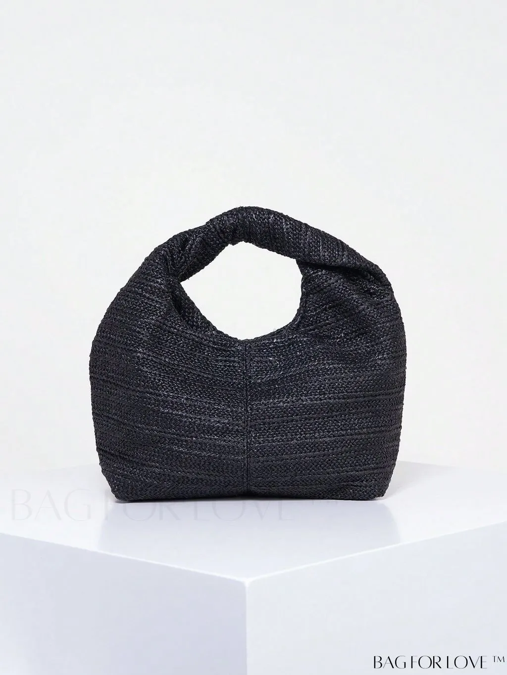 BagForLove - Black Minimalist Medium Hobo: Stylish Top Handle for Everyday Use