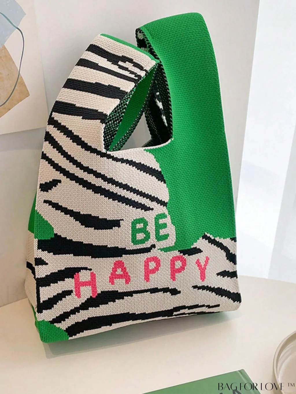 BagForLove - Chic Color Block Handbag with Geometric Crochet Pattern for Stylish Vacation