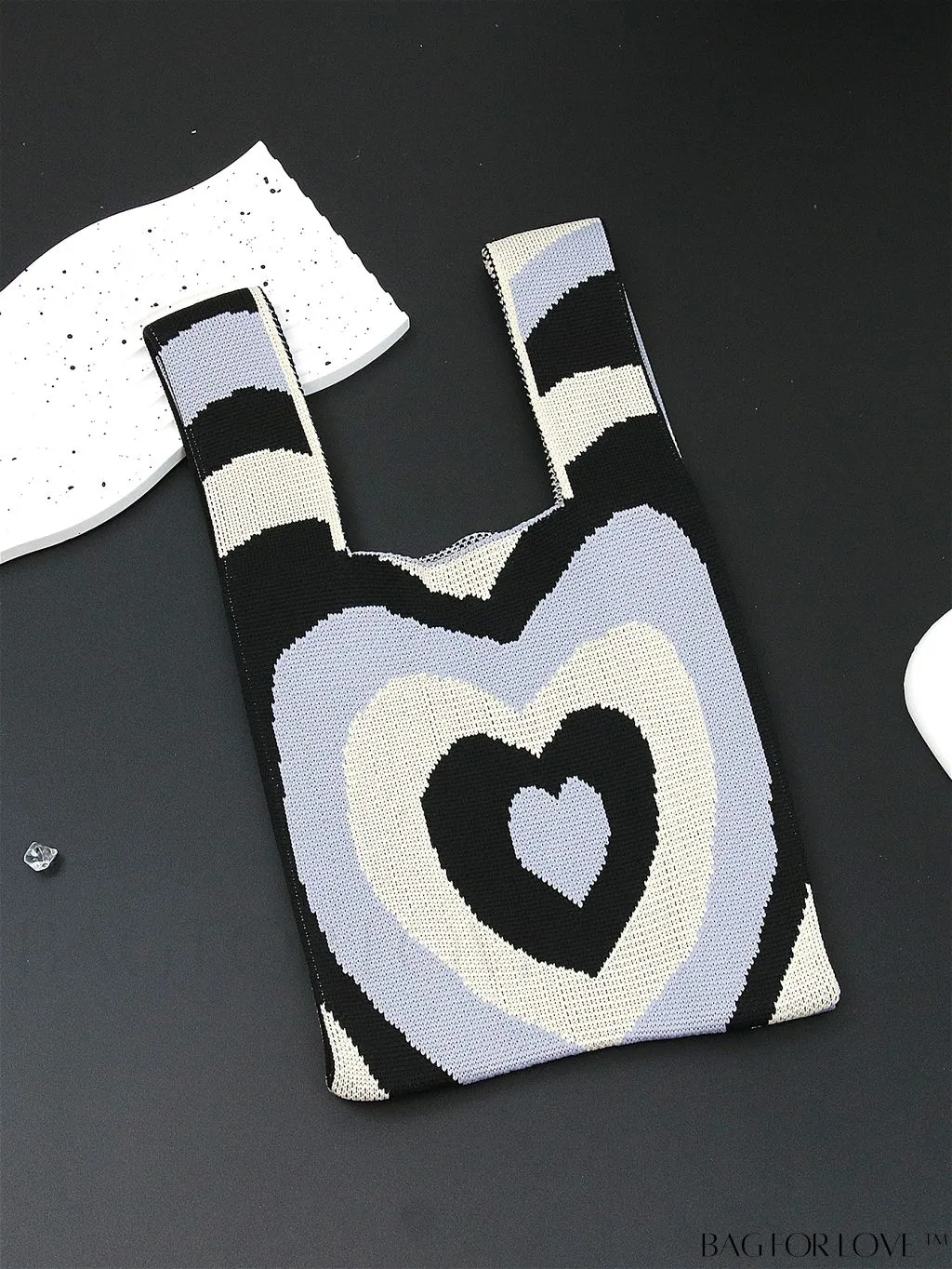 BagForLove - Chic Color Block Handbag with Geometric Crochet Pattern for Stylish Vacation