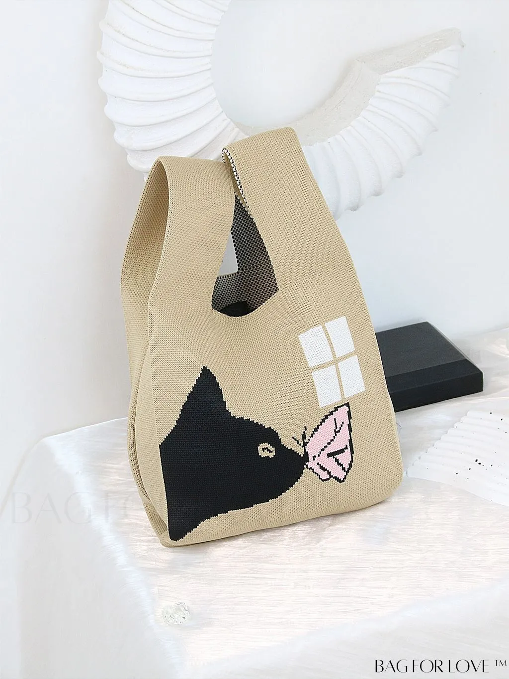 BagForLove - Chic Color Block Handbag with Geometric Crochet Pattern for Stylish Vacation