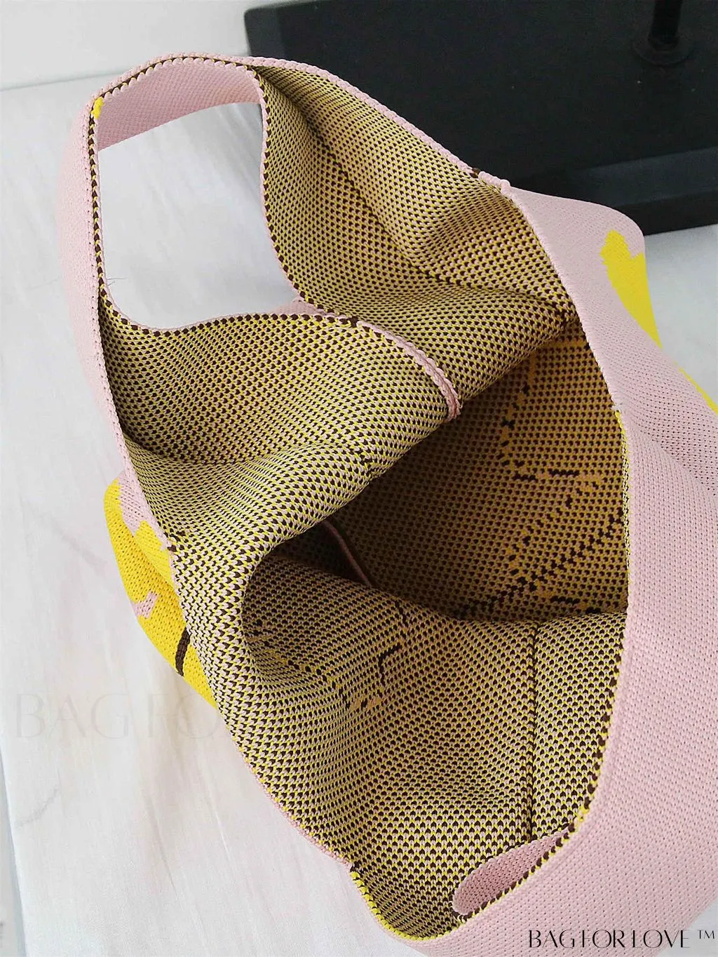 BagForLove - Chic Color Block Handbag with Geometric Crochet Pattern for Stylish Vacation