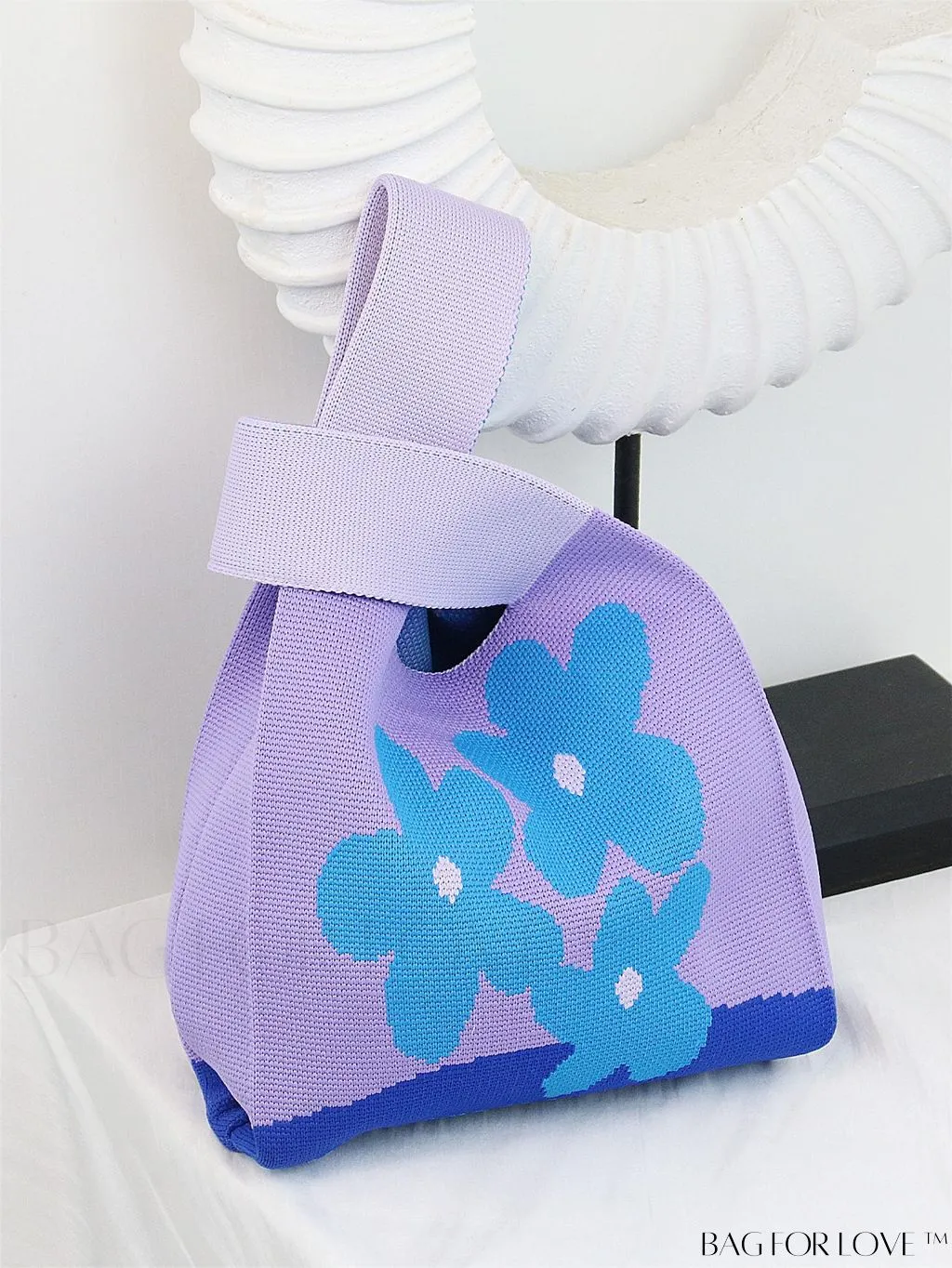 BagForLove - Chic Color Block Handbag with Geometric Crochet Pattern for Stylish Vacation