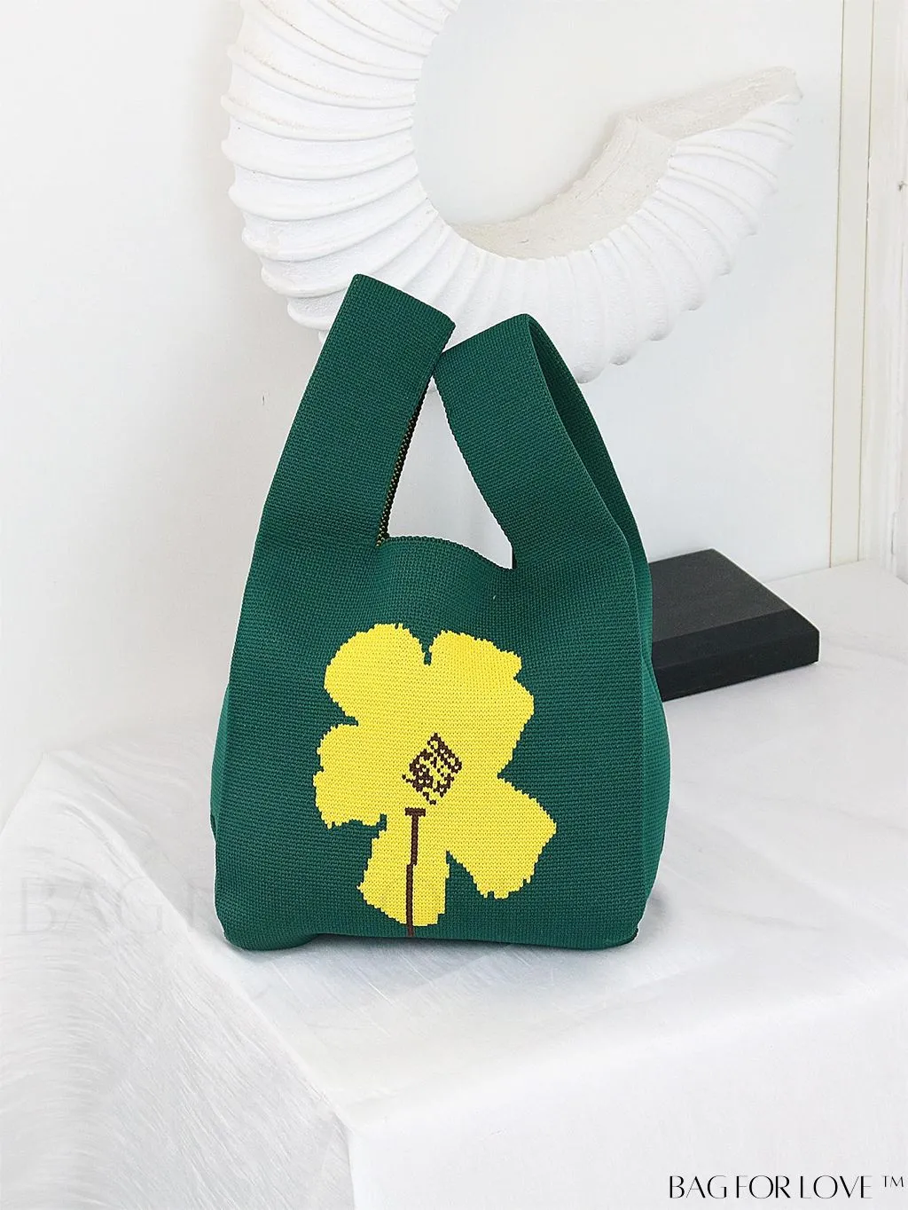 BagForLove - Chic Color Block Handbag with Geometric Crochet Pattern for Stylish Vacation