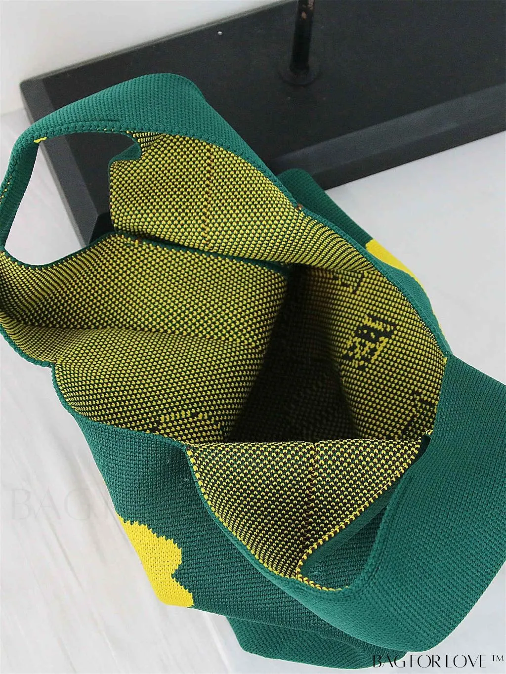 BagForLove - Chic Color Block Handbag with Geometric Crochet Pattern for Stylish Vacation