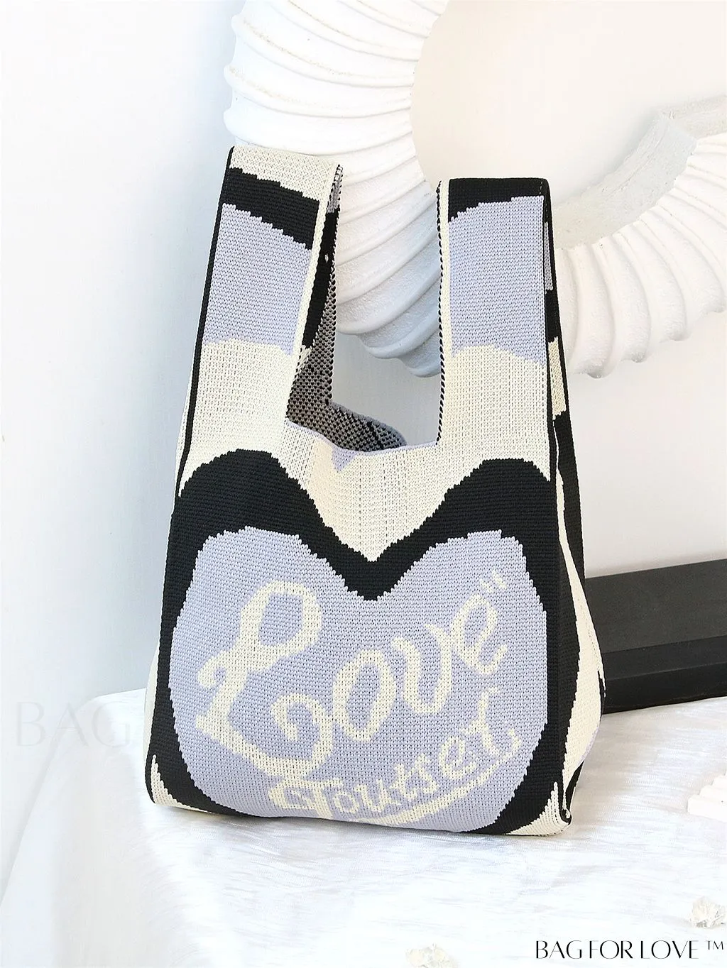 BagForLove - Chic Color Block Handbag with Geometric Crochet Pattern for Stylish Vacation