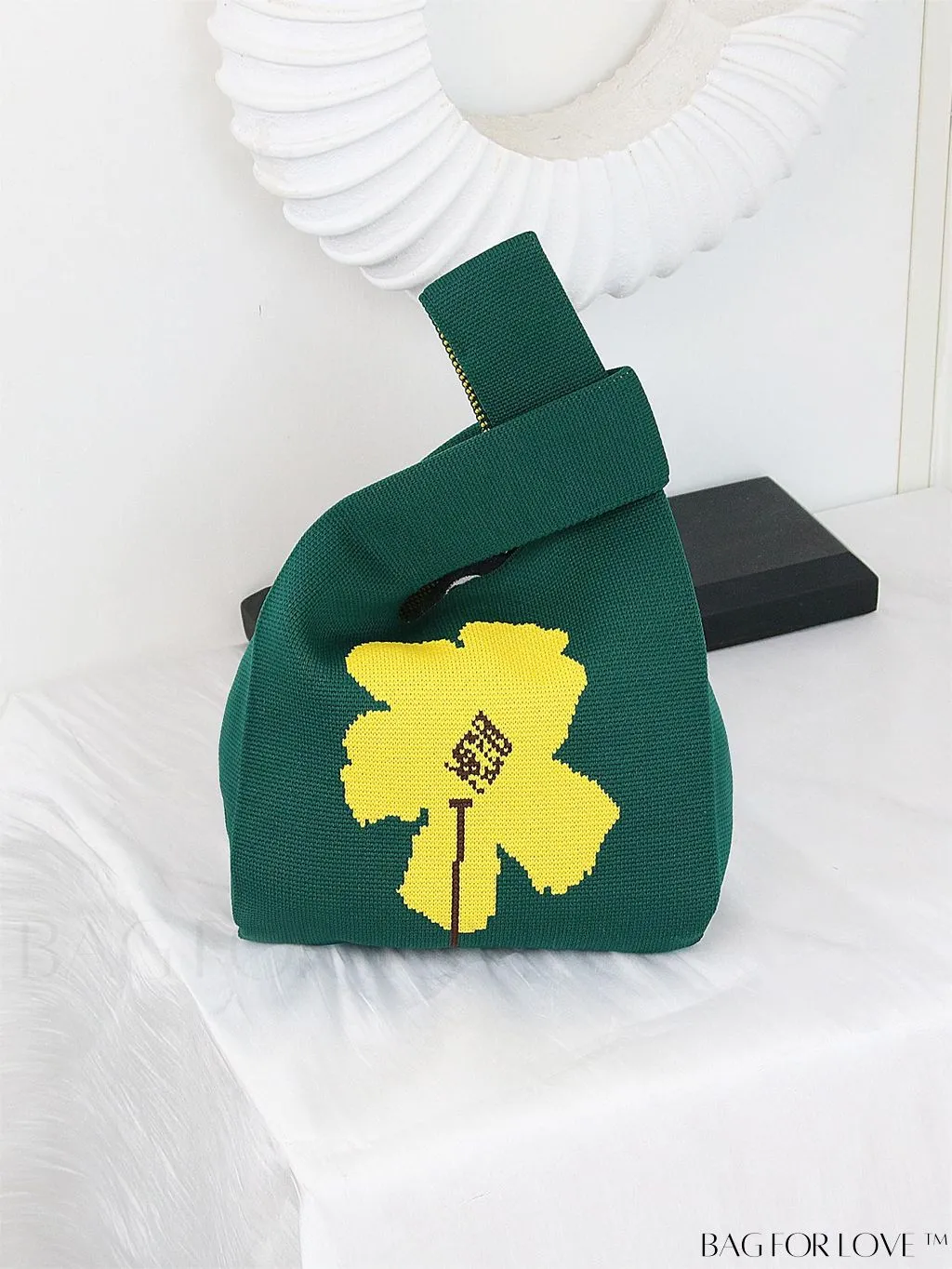 BagForLove - Chic Color Block Handbag with Geometric Crochet Pattern for Stylish Vacation