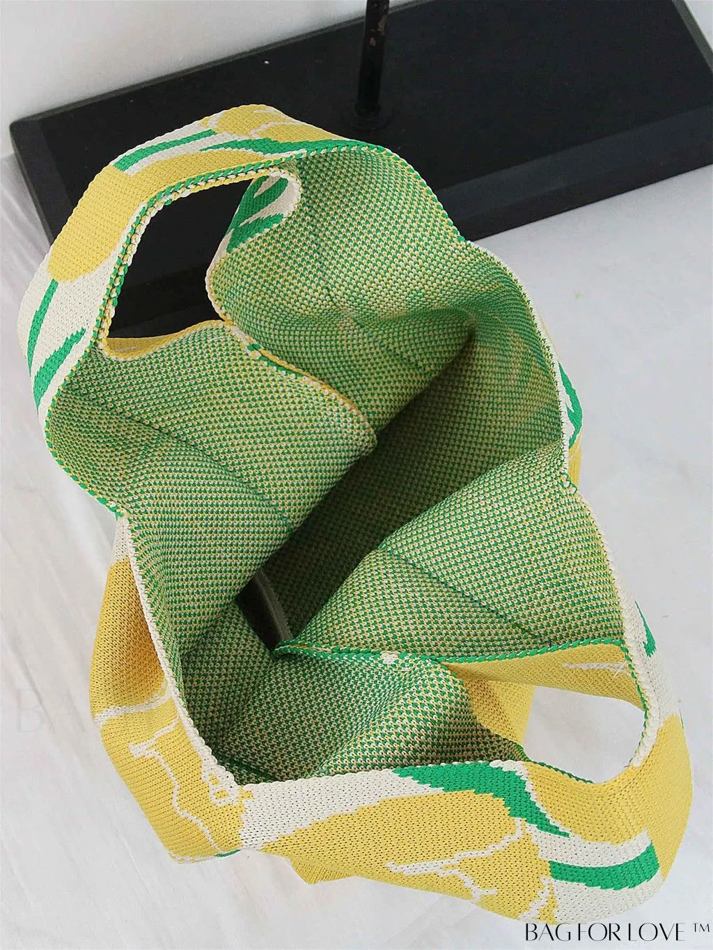 BagForLove - Chic Color Block Handbag with Geometric Crochet Pattern for Stylish Vacation
