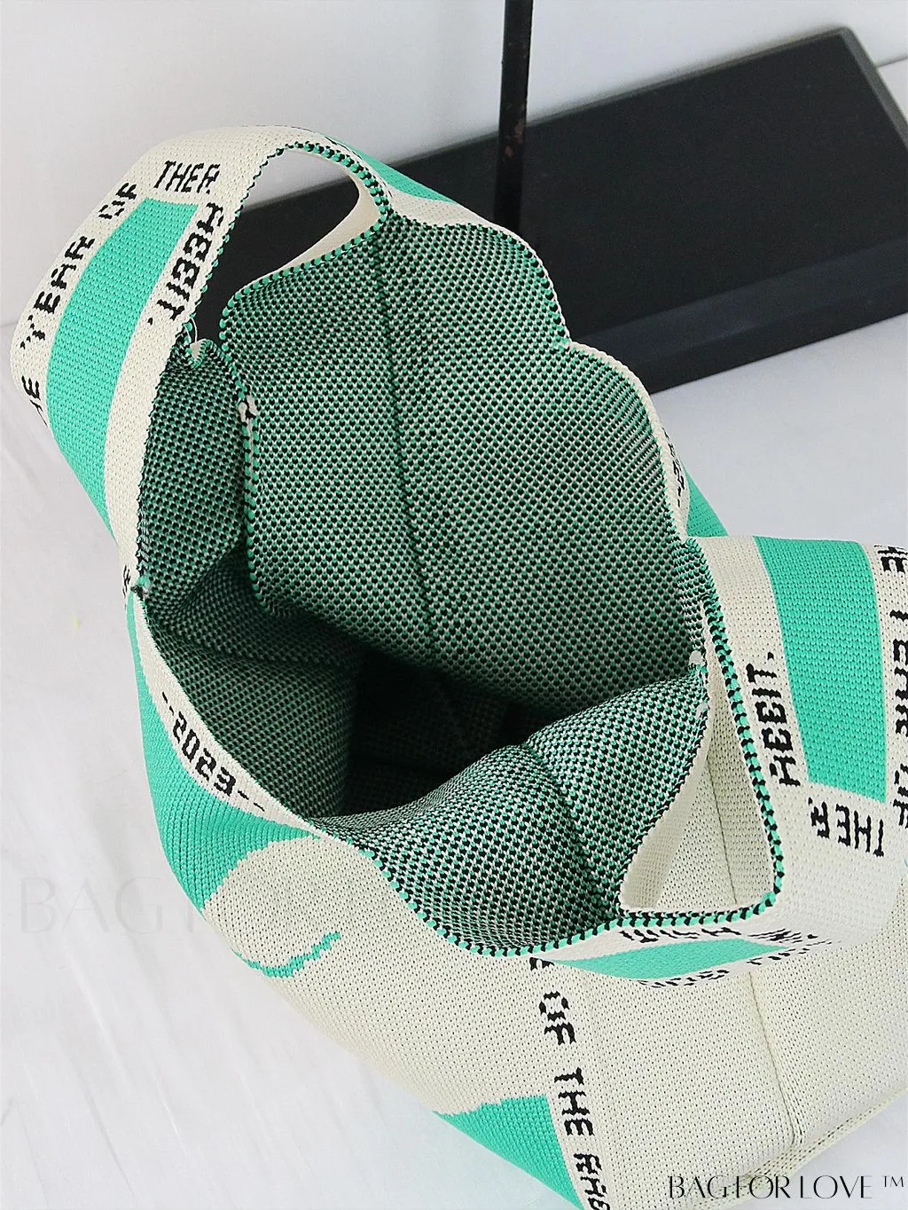 BagForLove - Chic Color Block Handbag with Geometric Crochet Pattern for Stylish Vacation