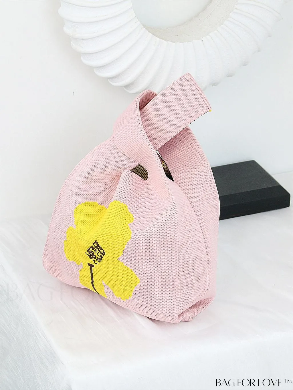 BagForLove - Chic Color Block Handbag with Geometric Crochet Pattern for Stylish Vacation