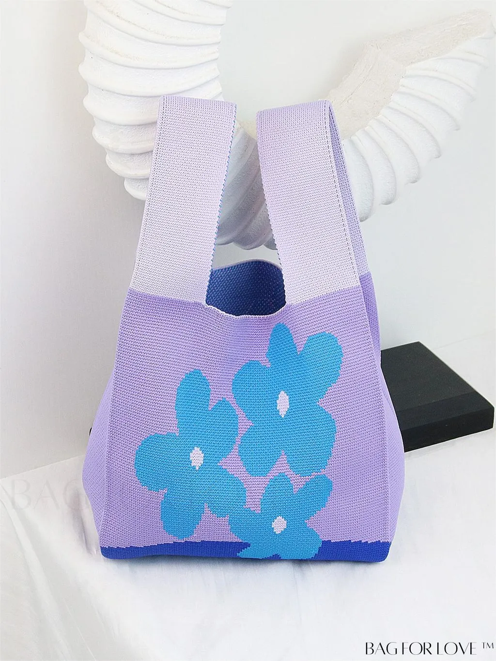 BagForLove - Chic Color Block Handbag with Geometric Crochet Pattern for Stylish Vacation