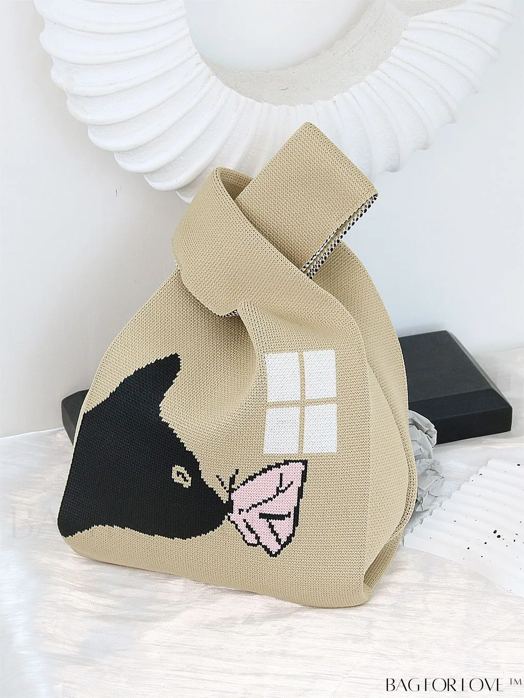 BagForLove - Chic Color Block Handbag with Geometric Crochet Pattern for Stylish Vacation