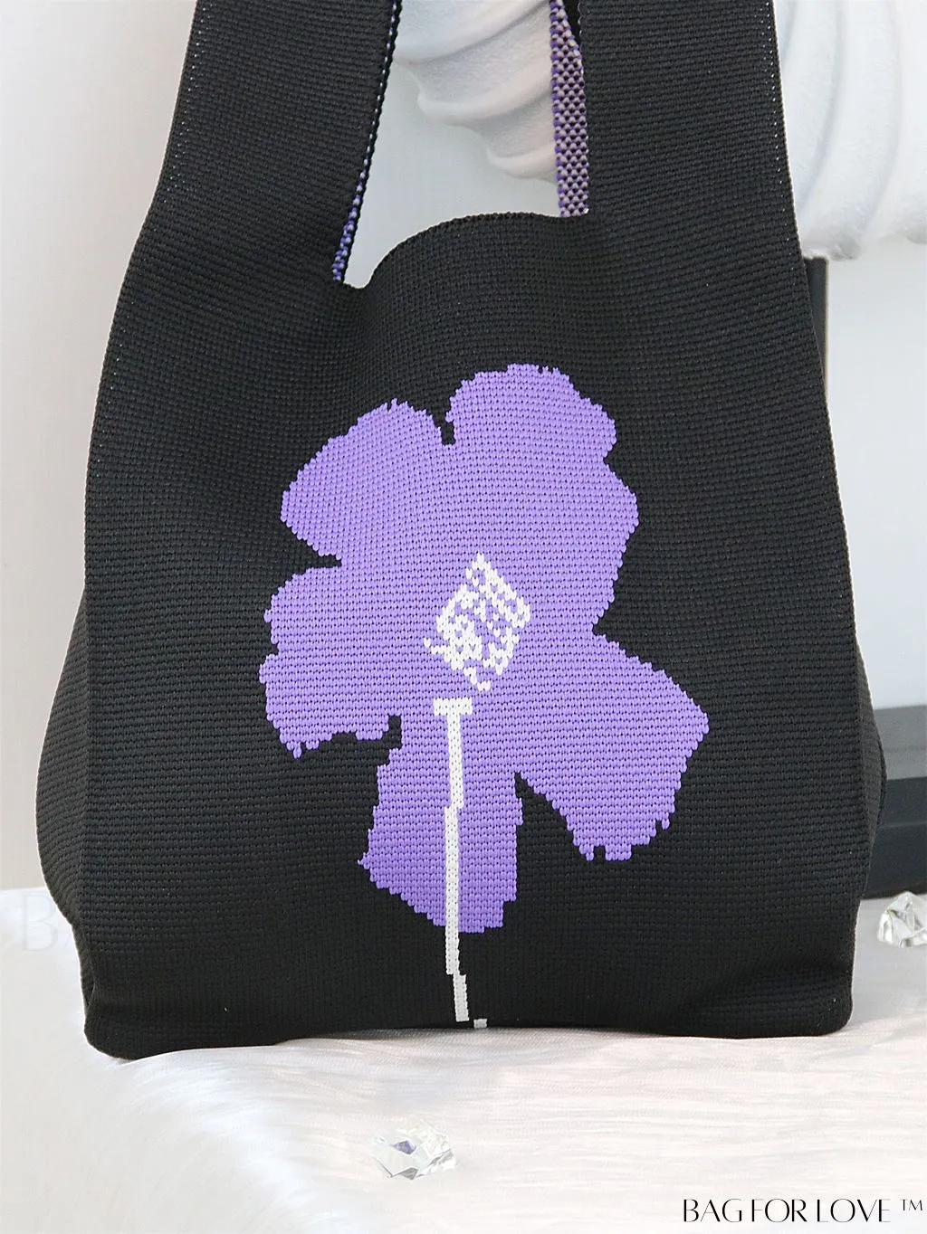 BagForLove - Chic Color Block Handbag with Geometric Crochet Pattern for Stylish Vacation