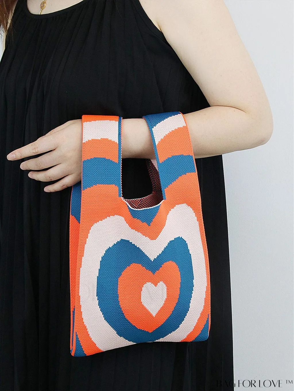 BagForLove - Chic Color Block Handbag with Geometric Crochet Pattern for Stylish Vacation