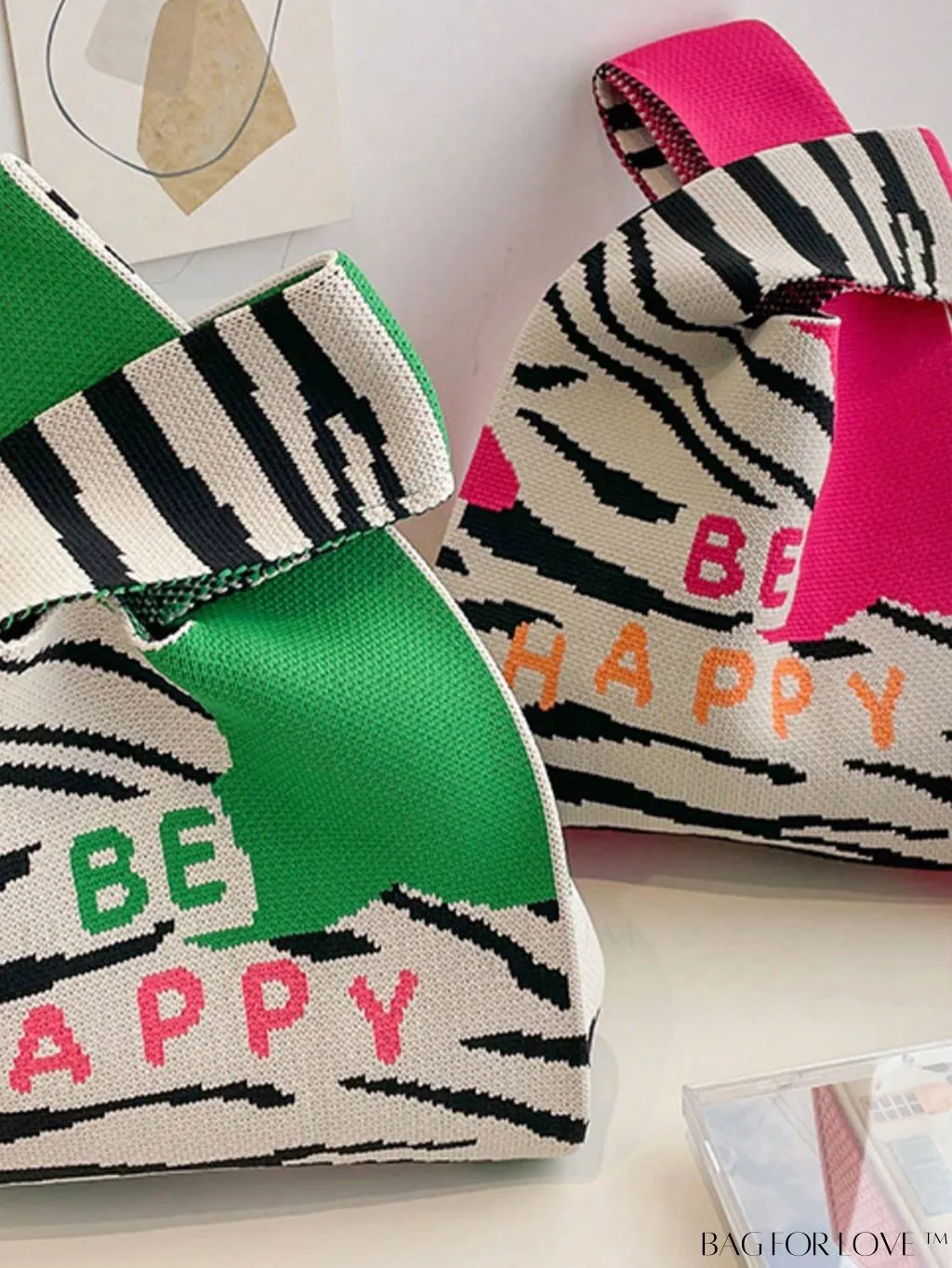 BagForLove - Chic Color Block Handbag with Geometric Crochet Pattern for Stylish Vacation