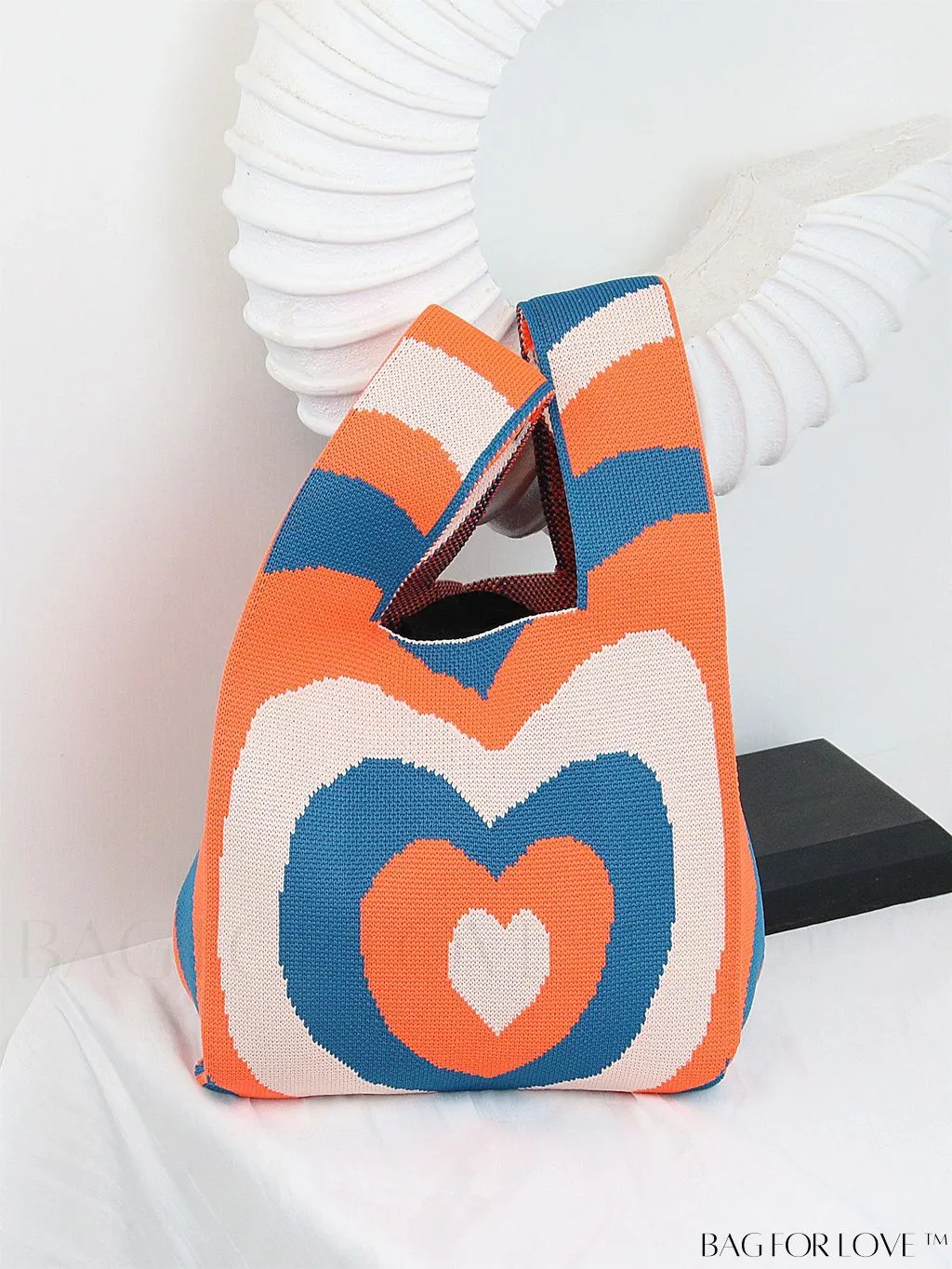 BagForLove - Chic Color Block Handbag with Geometric Crochet Pattern for Stylish Vacation