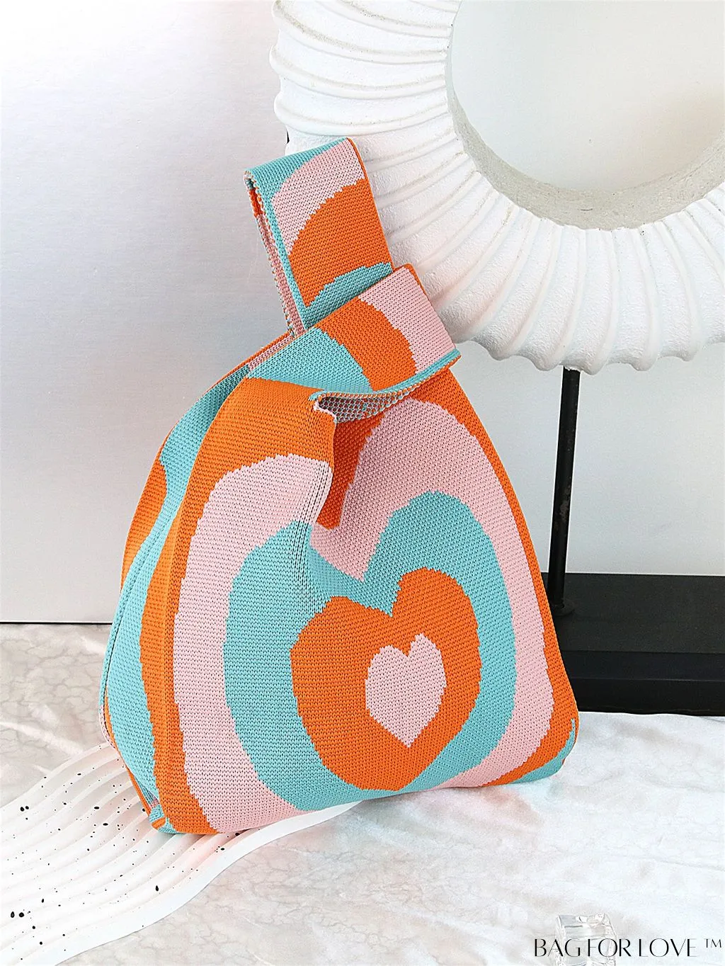 BagForLove - Chic Color Block Handbag with Geometric Crochet Pattern for Stylish Vacation