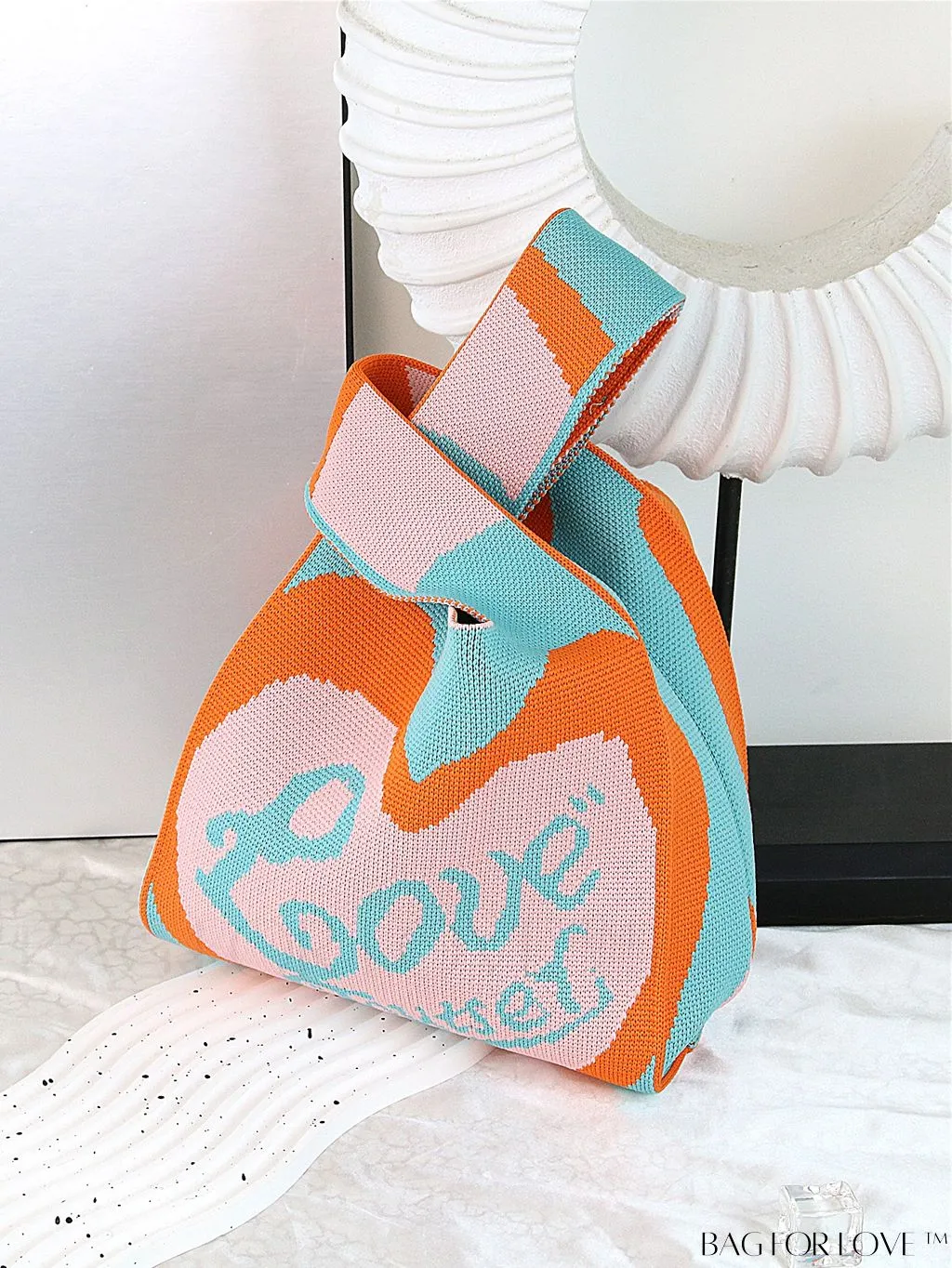 BagForLove - Chic Color Block Handbag with Geometric Crochet Pattern for Stylish Vacation