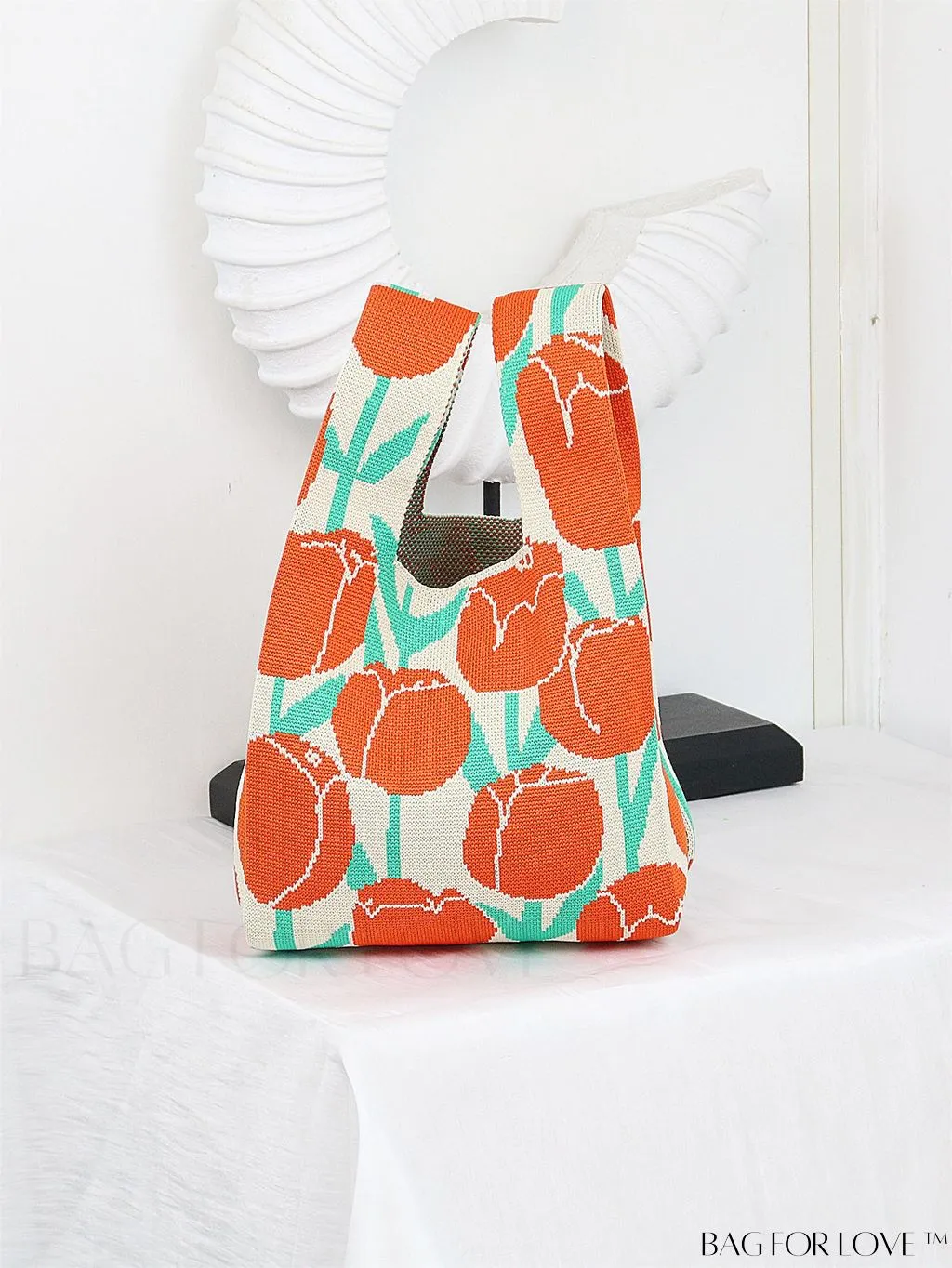 BagForLove - Chic Color Block Handbag with Geometric Crochet Pattern for Stylish Vacation