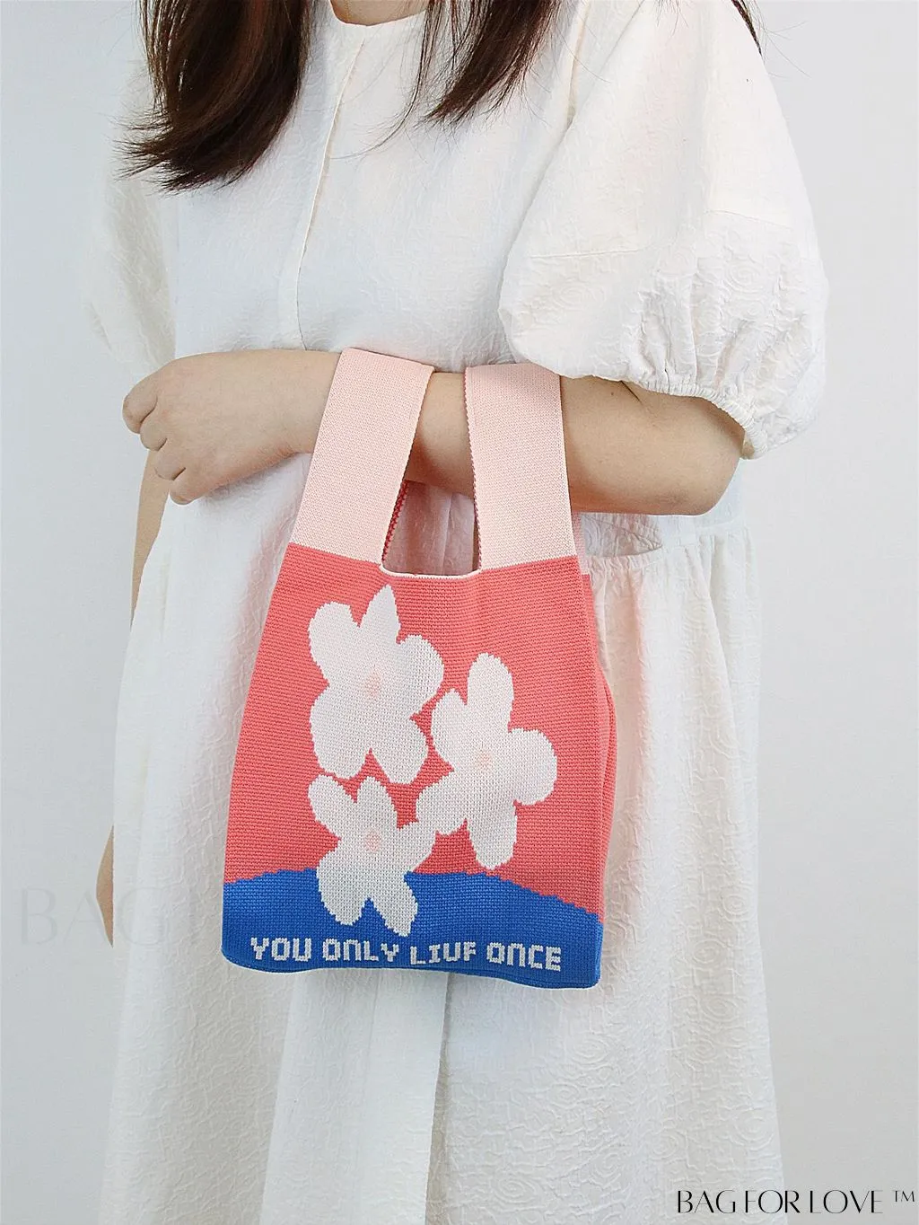 BagForLove - Chic Color Block Handbag with Geometric Crochet Pattern for Stylish Vacation