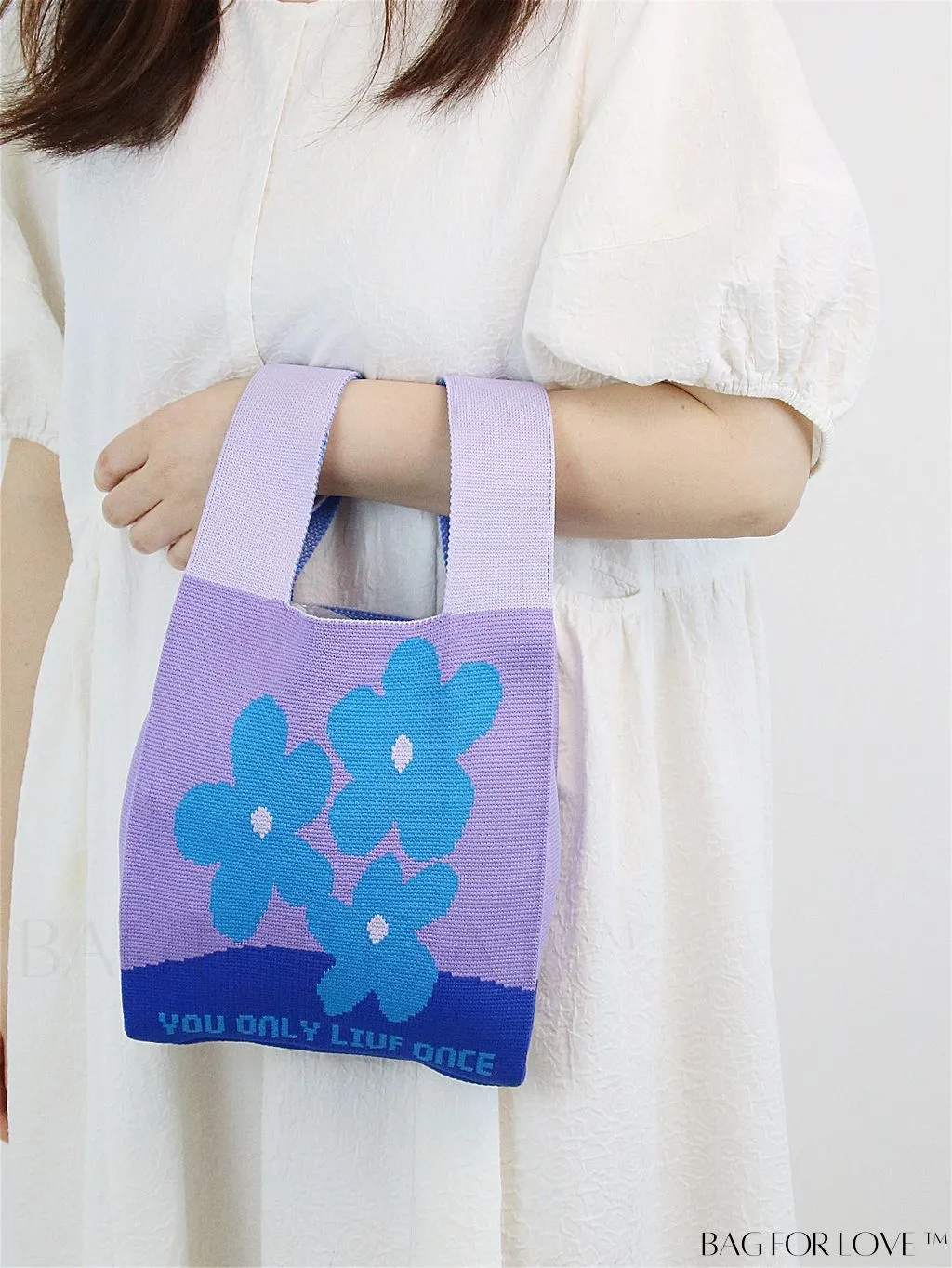 BagForLove - Chic Color Block Handbag with Geometric Crochet Pattern for Stylish Vacation