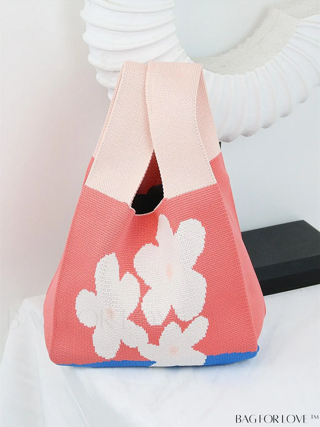 BagForLove - Chic Color Block Handbag with Geometric Crochet Pattern for Stylish Vacation