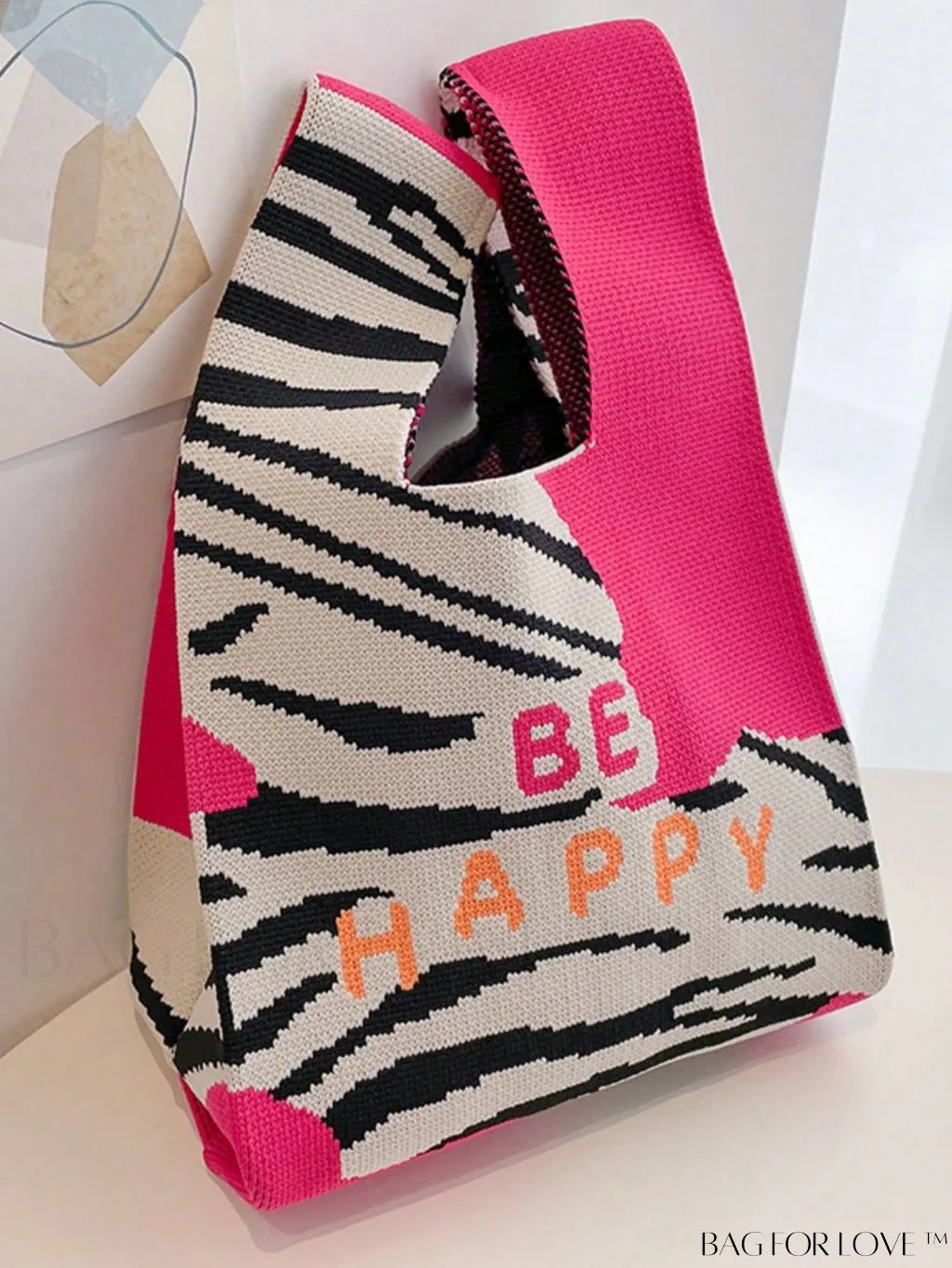 BagForLove - Chic Color Block Handbag with Geometric Crochet Pattern for Stylish Vacation