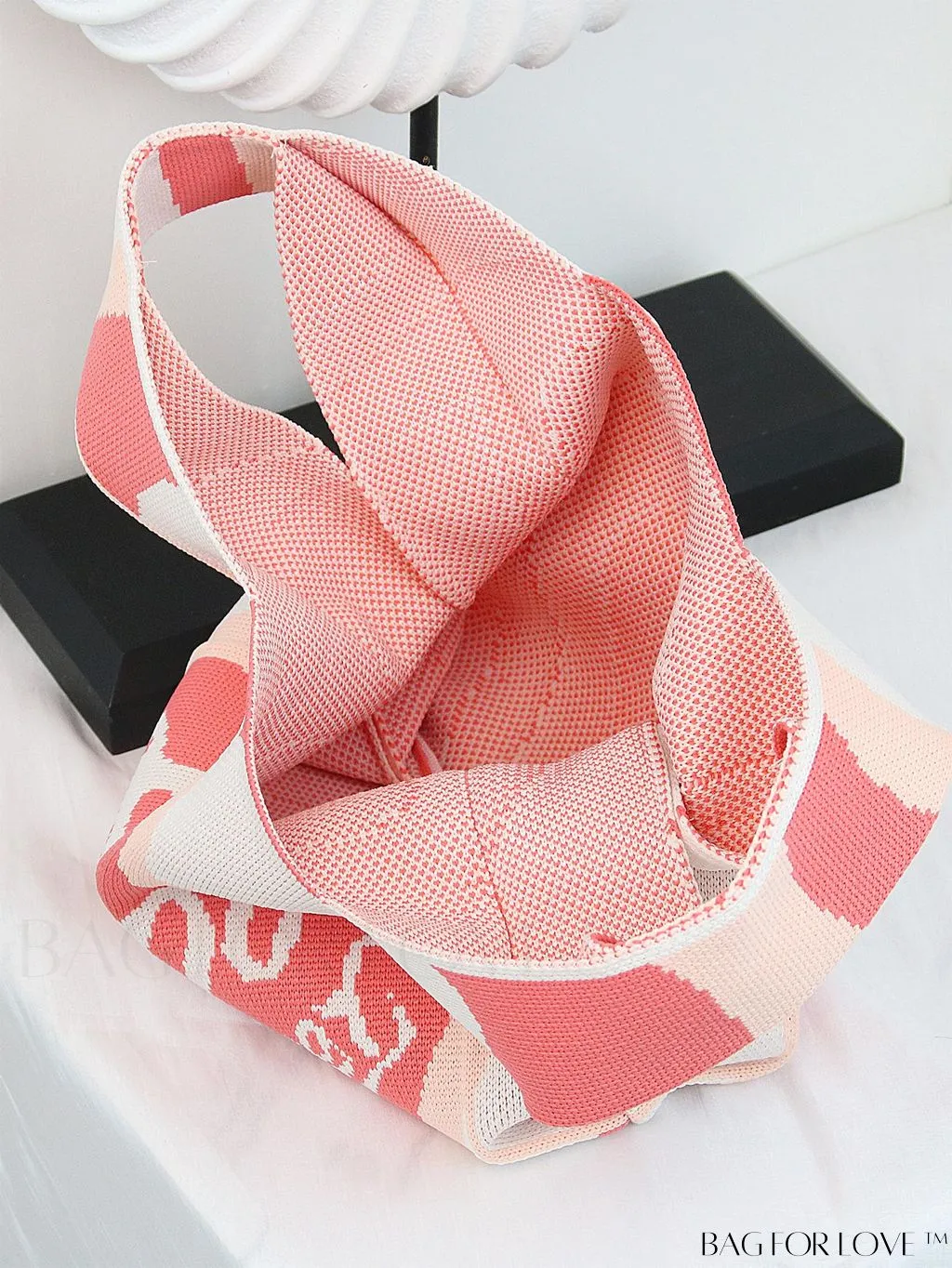 BagForLove - Chic Color Block Handbag with Geometric Crochet Pattern for Stylish Vacation