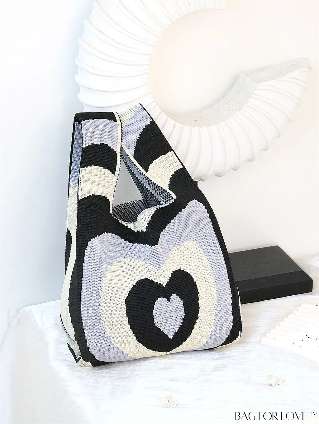 BagForLove - Chic Color Block Handbag with Geometric Crochet Pattern for Stylish Vacation