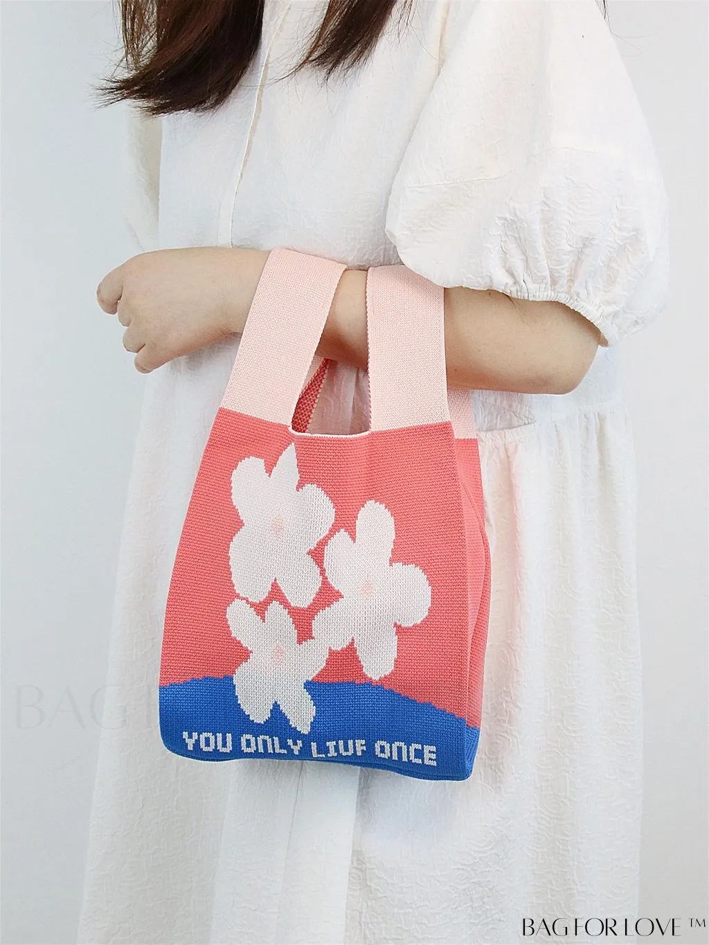 BagForLove - Chic Color Block Handbag with Geometric Crochet Pattern for Stylish Vacation