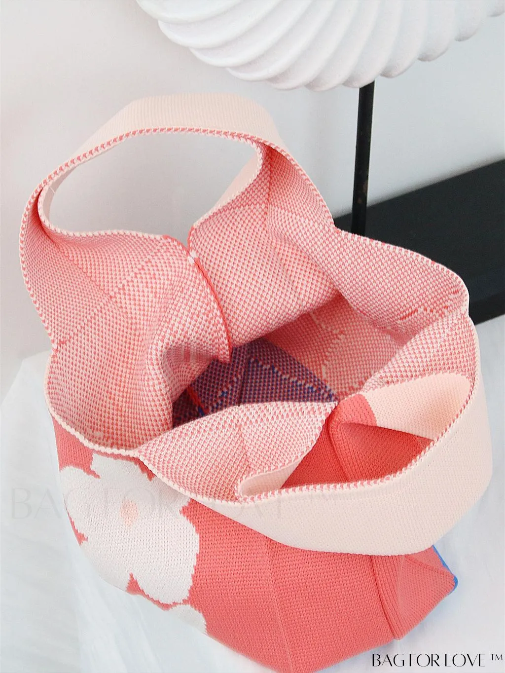 BagForLove - Chic Color Block Handbag with Geometric Crochet Pattern for Stylish Vacation