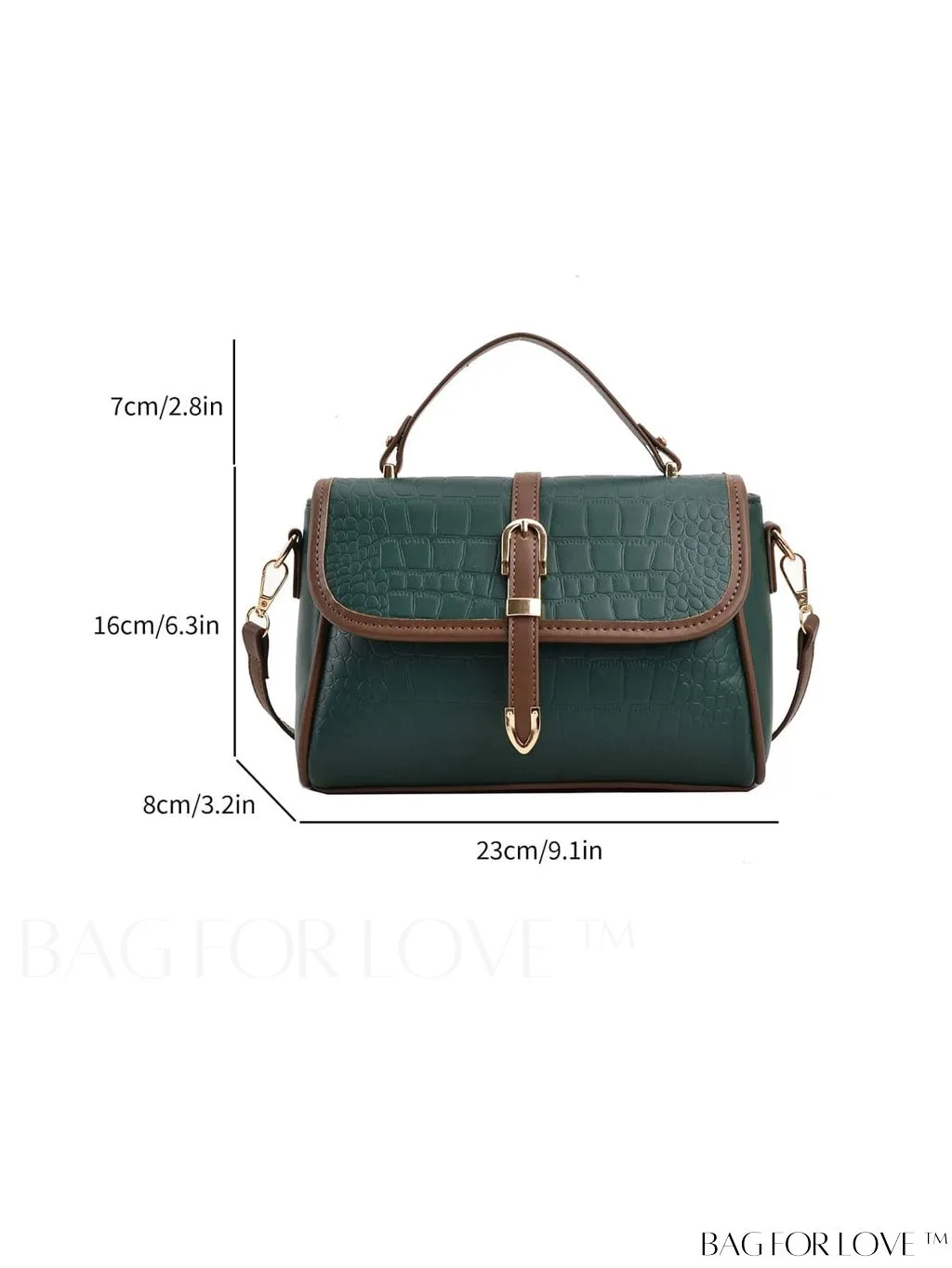 BagForLove - Chic Crocodile Pattern Crossbody Handbag - Perfect for Stylish Businesswomen