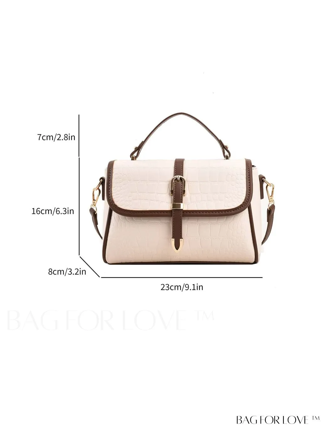 BagForLove - Chic Crocodile Pattern Crossbody Handbag - Perfect for Stylish Businesswomen