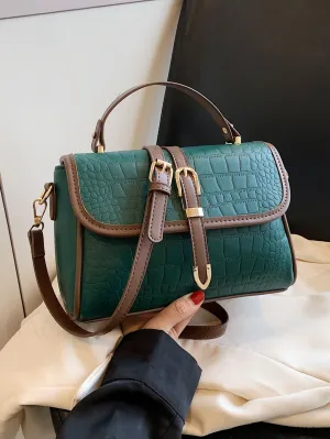BagForLove - Chic Crocodile Pattern Crossbody Handbag - Perfect for Stylish Businesswomen