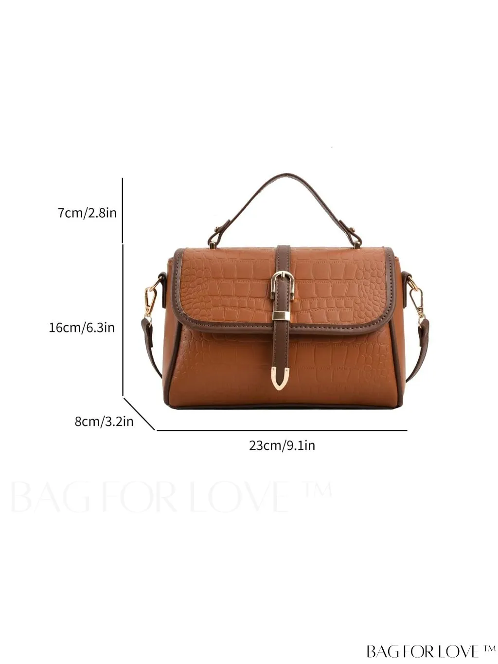 BagForLove - Chic Crocodile Pattern Crossbody Handbag - Perfect for Stylish Businesswomen