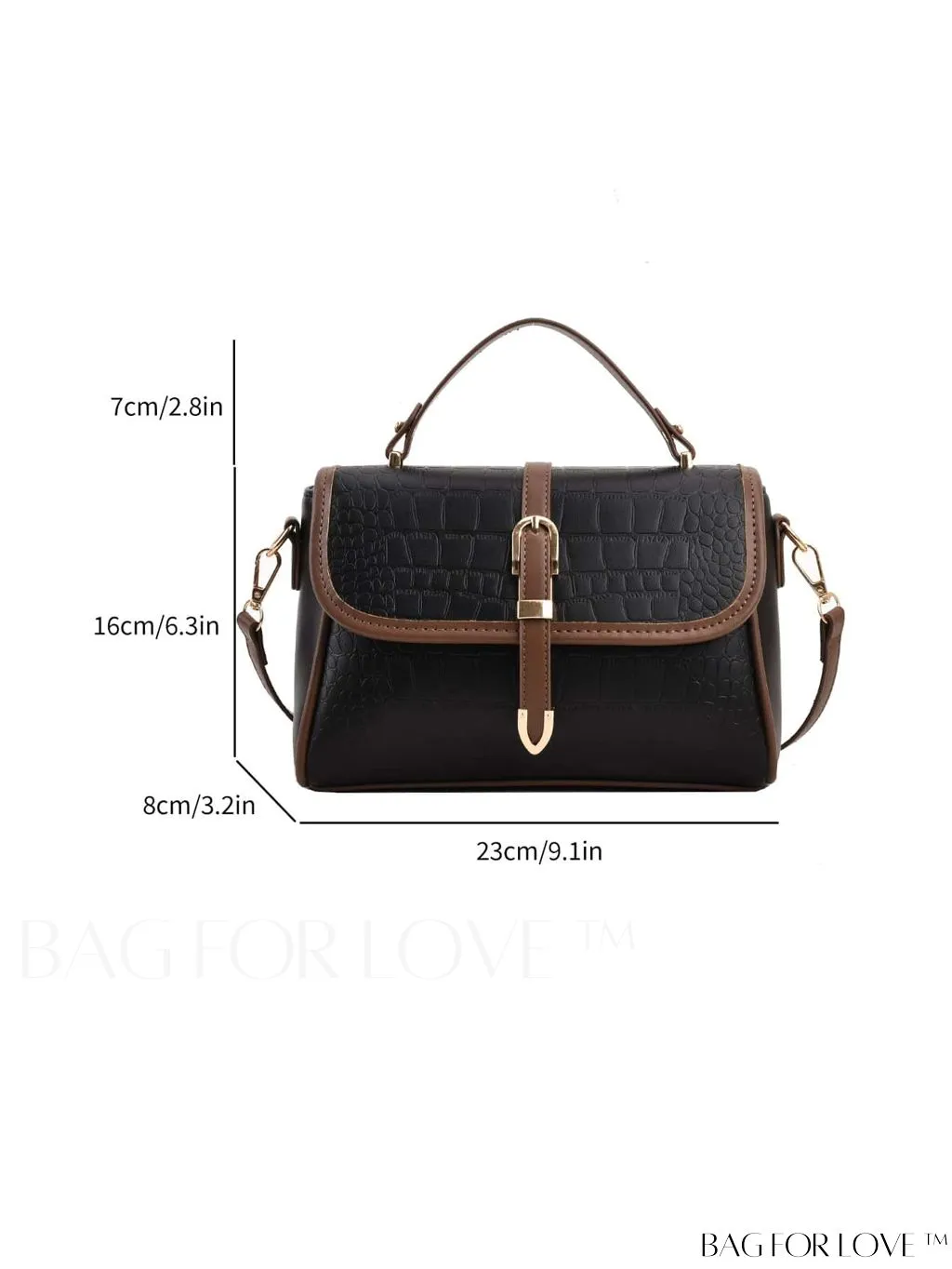 BagForLove - Chic Crocodile Pattern Crossbody Handbag - Perfect for Stylish Businesswomen
