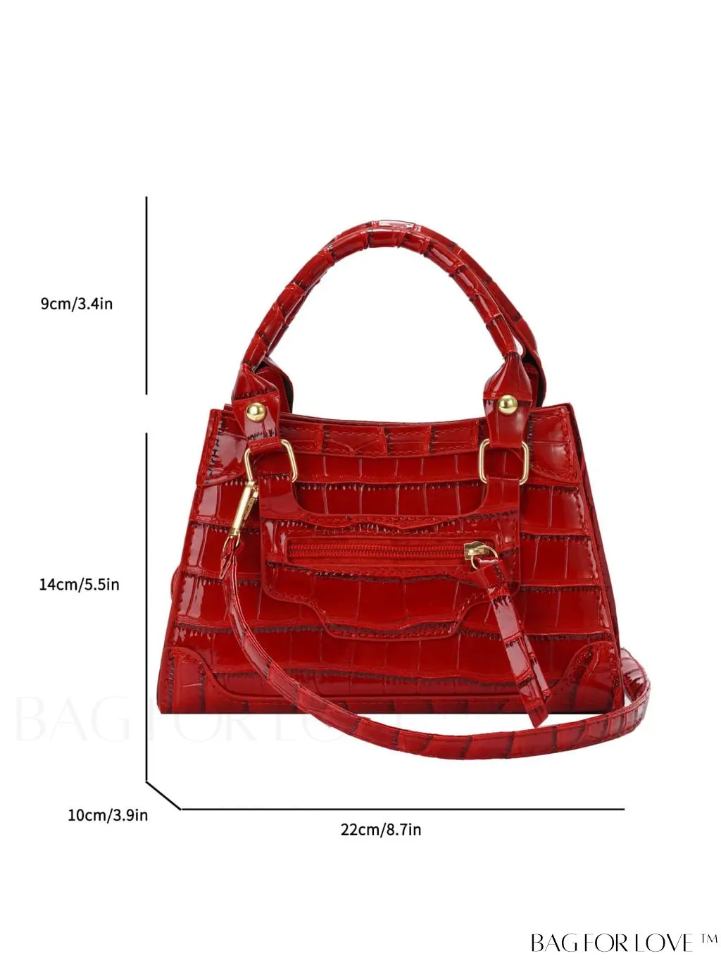 BagForLove - Chic Crocodile Pattern Tote Bag & Crossbody: Stylish Womens Fashion Accessory
